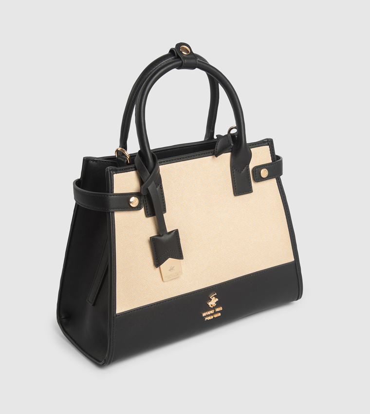 Contrast Detail Mini Satchel Bag