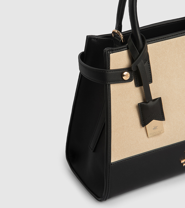 Contrast Detail Mini Satchel Bag