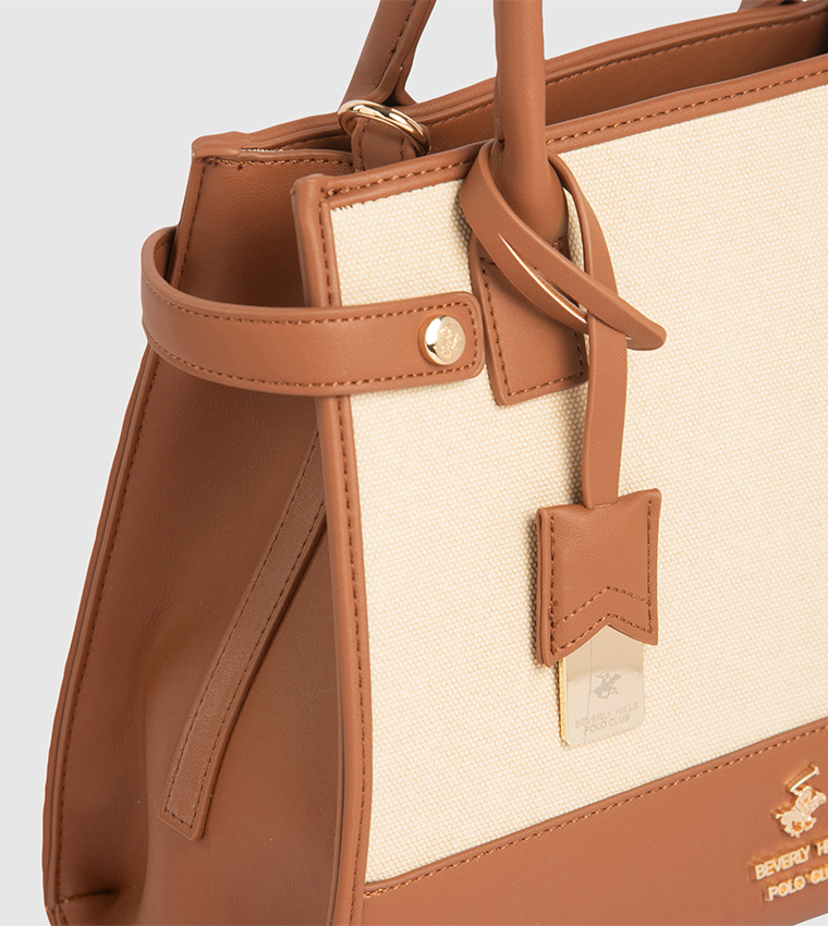 Contrast Trim Satchel Bag