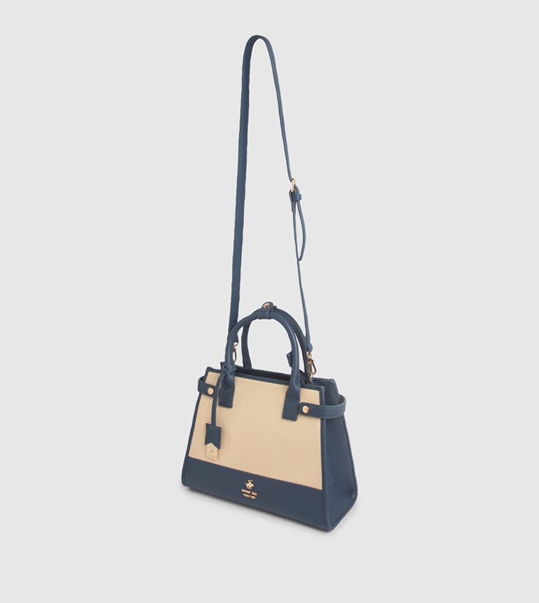 Contrast Detail Mini Satchel Bag