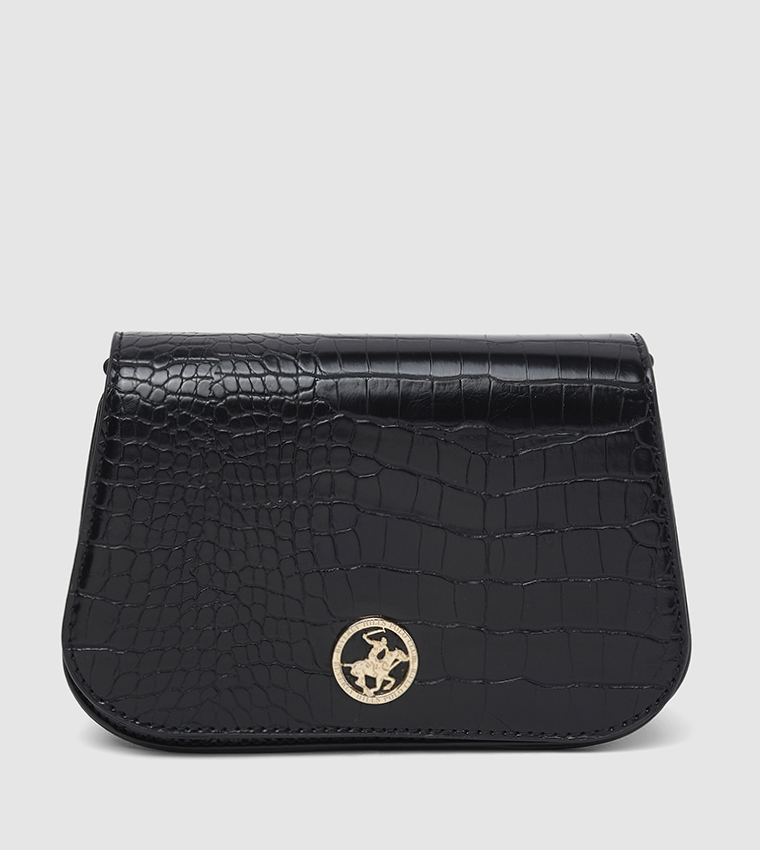 Croc Textured Clutch Bag