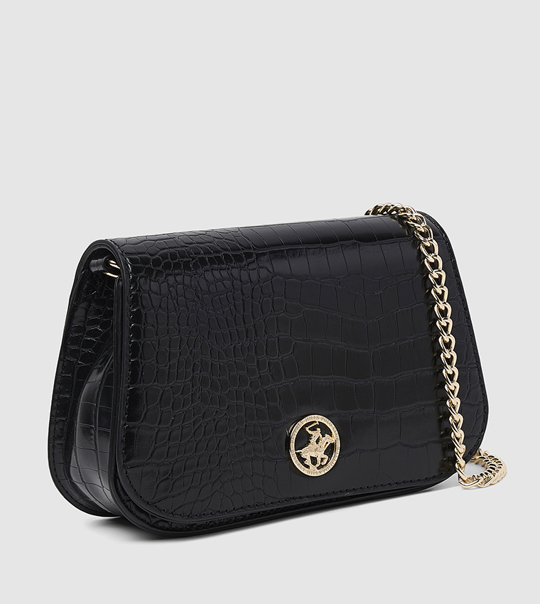 Croc Textured Clutch Bag