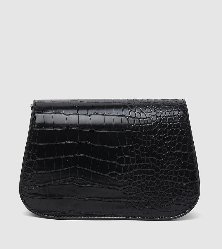 Croc Textured Clutch Bag
