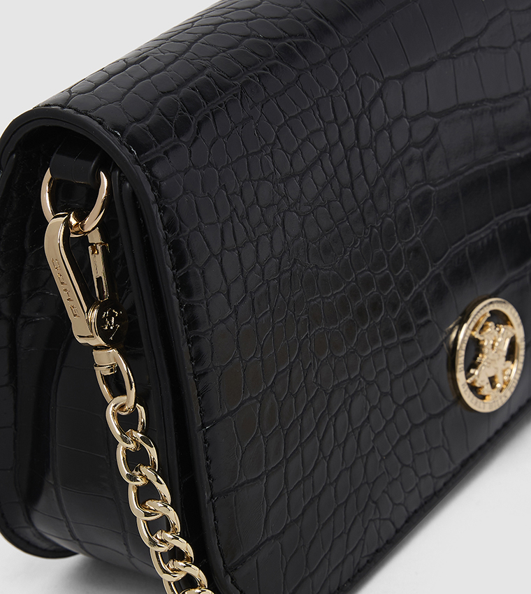 Croc Textured Clutch Bag