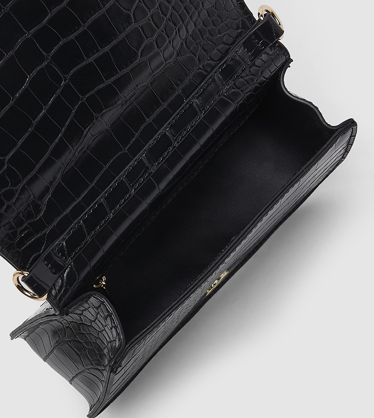 Croc Textured Clutch Bag