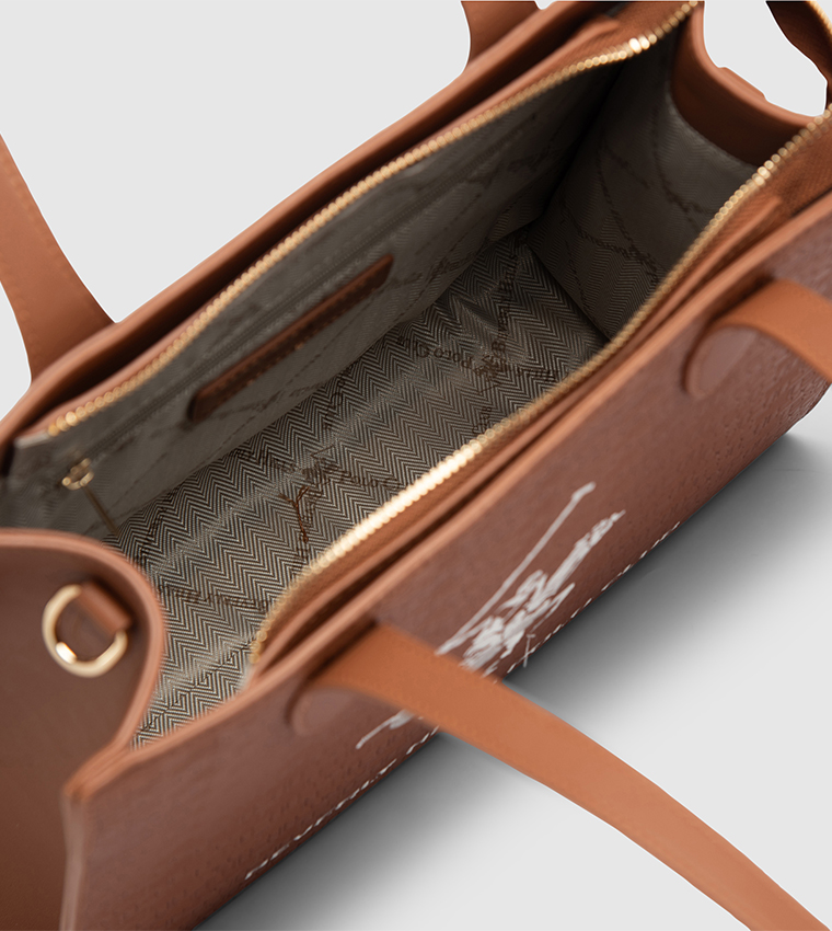 Logo Embroidered Shoulder Bag