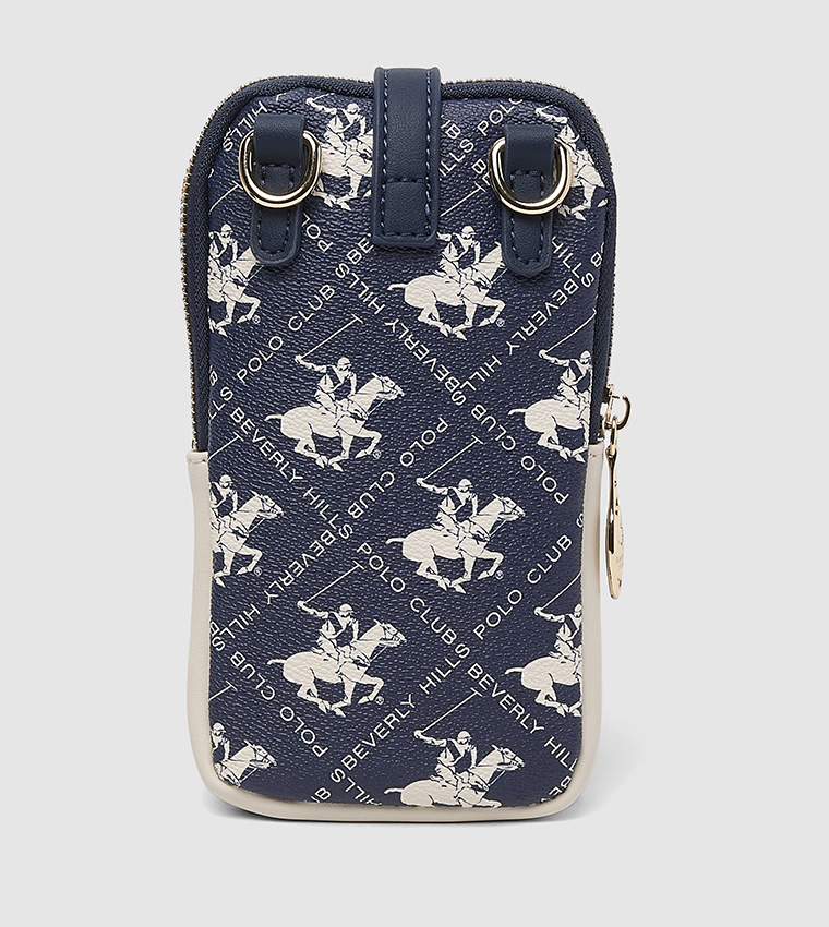 Logo Patterned Phone Crossbody Bag