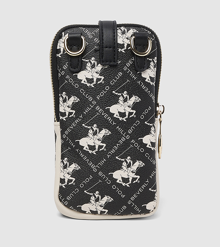 Logo Patterned Phone Crossbody Bag