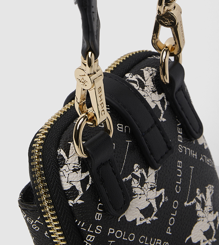 Logo Patterned Phone Crossbody Bag