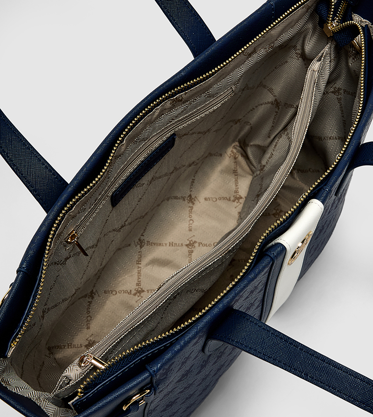 Logo Detail Zippered Shoulder Bag