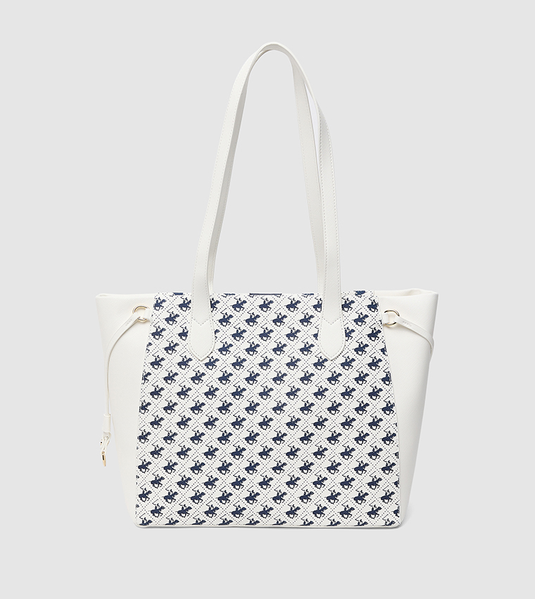 Logo Detail Zippered Shoulder Bag
