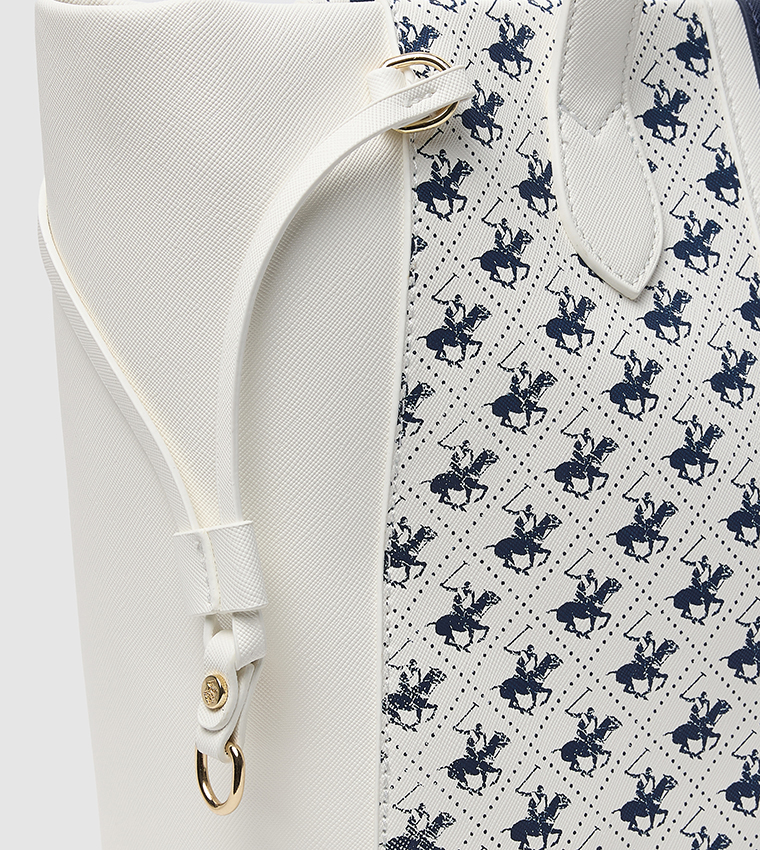 Logo Detail Zippered Shoulder Bag