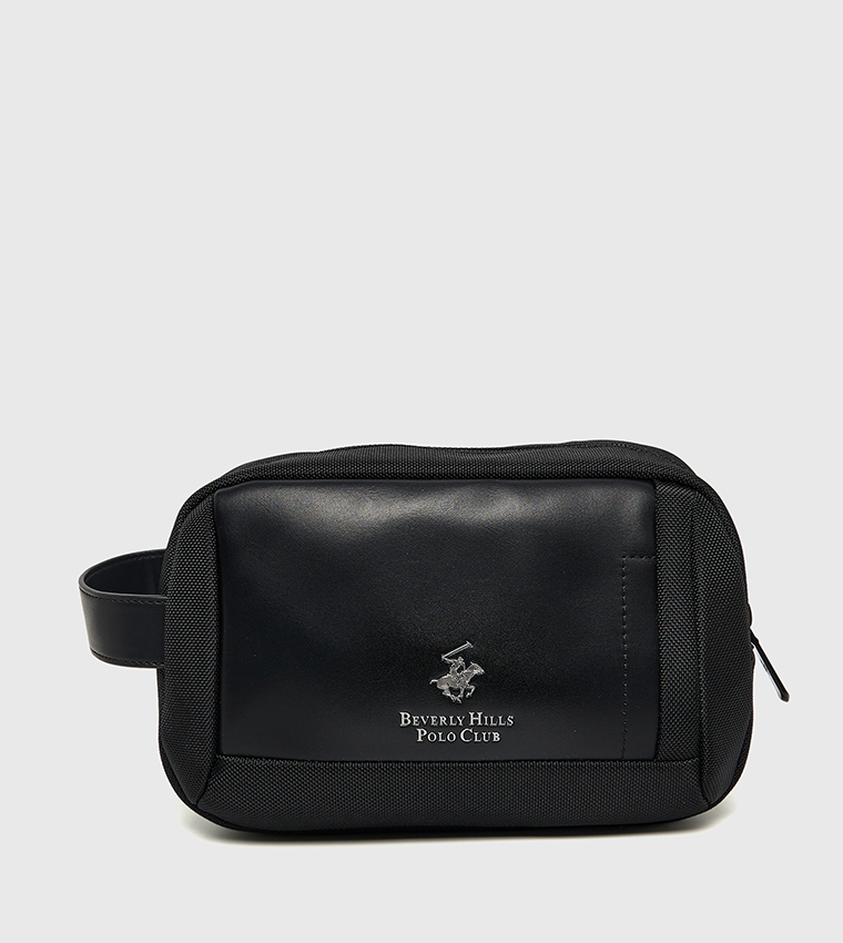 Logo Detail Toiletry Bag with Side Strap