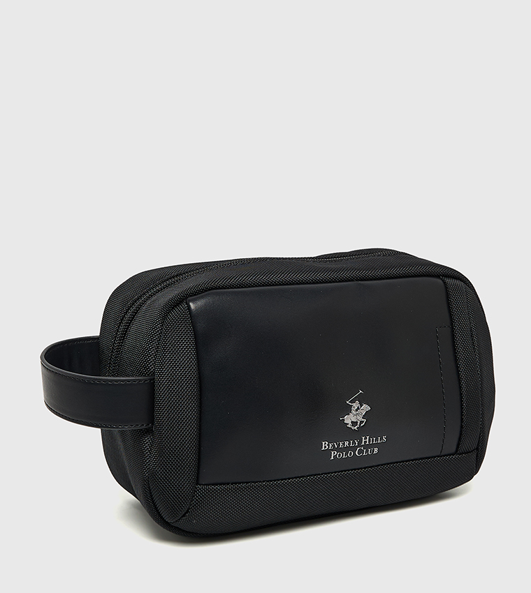 Logo Detail Toiletry Bag with Side Strap