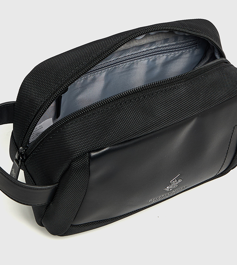 Logo Detail Toiletry Bag with Side Strap