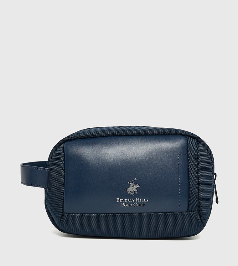 Logo Detail Toiletry Bag with Side Strap