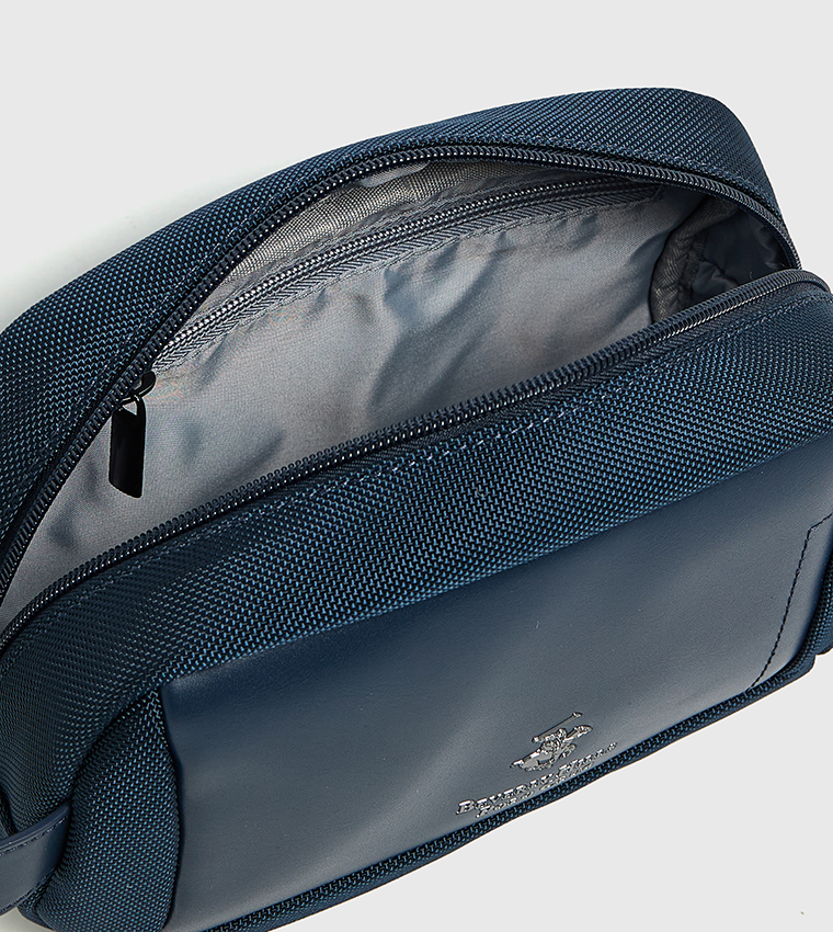 Logo Detail Toiletry Bag with Side Strap