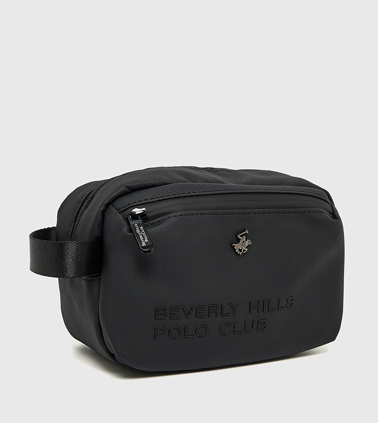 Logo Detail Toiletry Bag with Side Strap