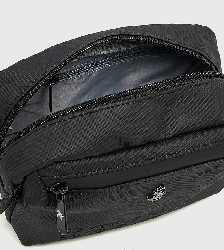 Logo Detail Toiletry Bag with Side Strap