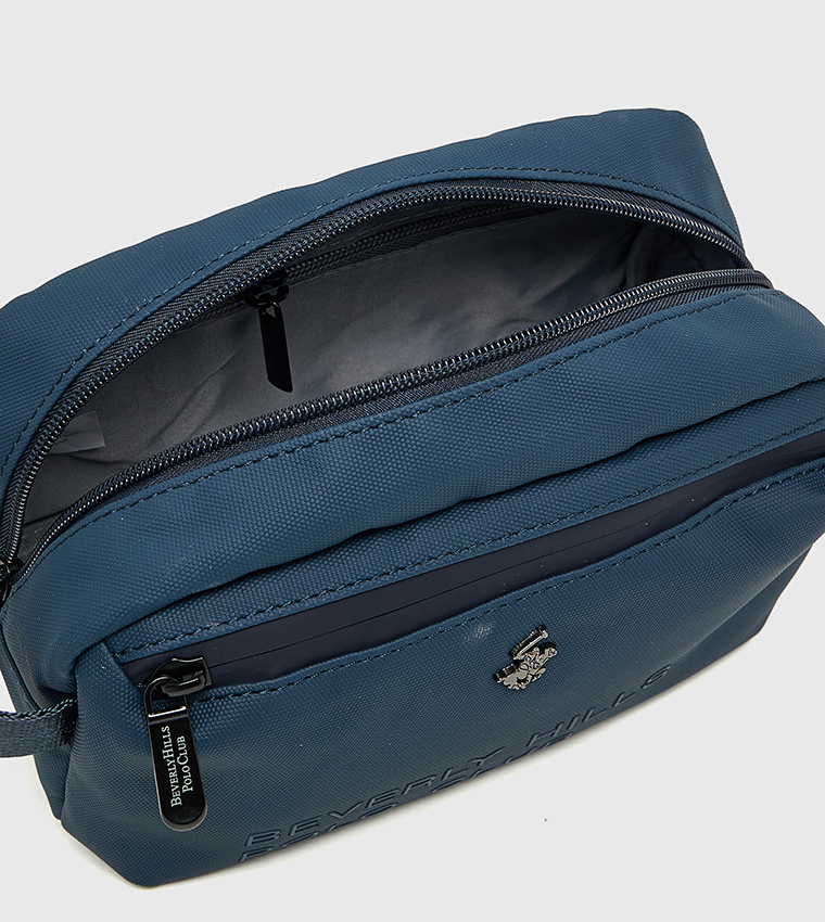 Logo Detail Toiletry Bag with Side Strap