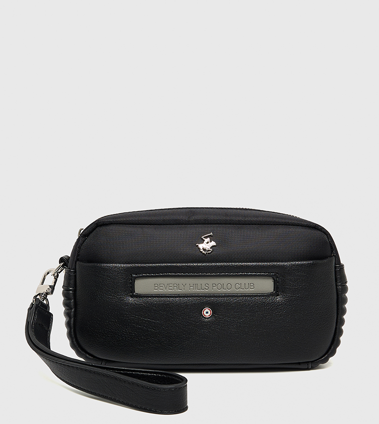 Logo Detail Toiletry Bag with Wrist Strap