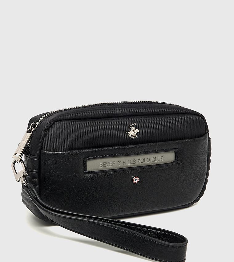 Logo Detail Toiletry Bag with Wrist Strap
