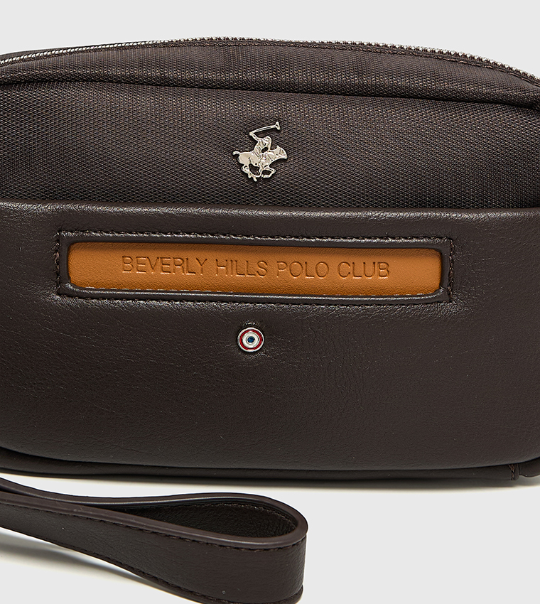 Logo Detail Toiletry Bag with Wrist Strap