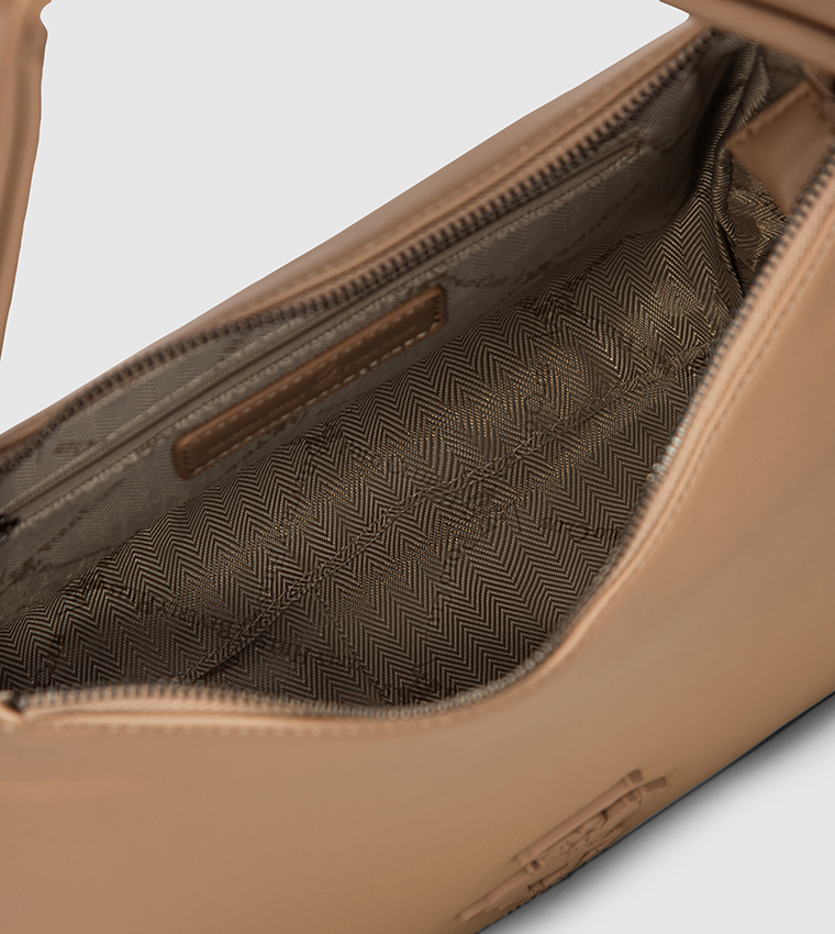 Logo Detail Zippered Shoulder Bag