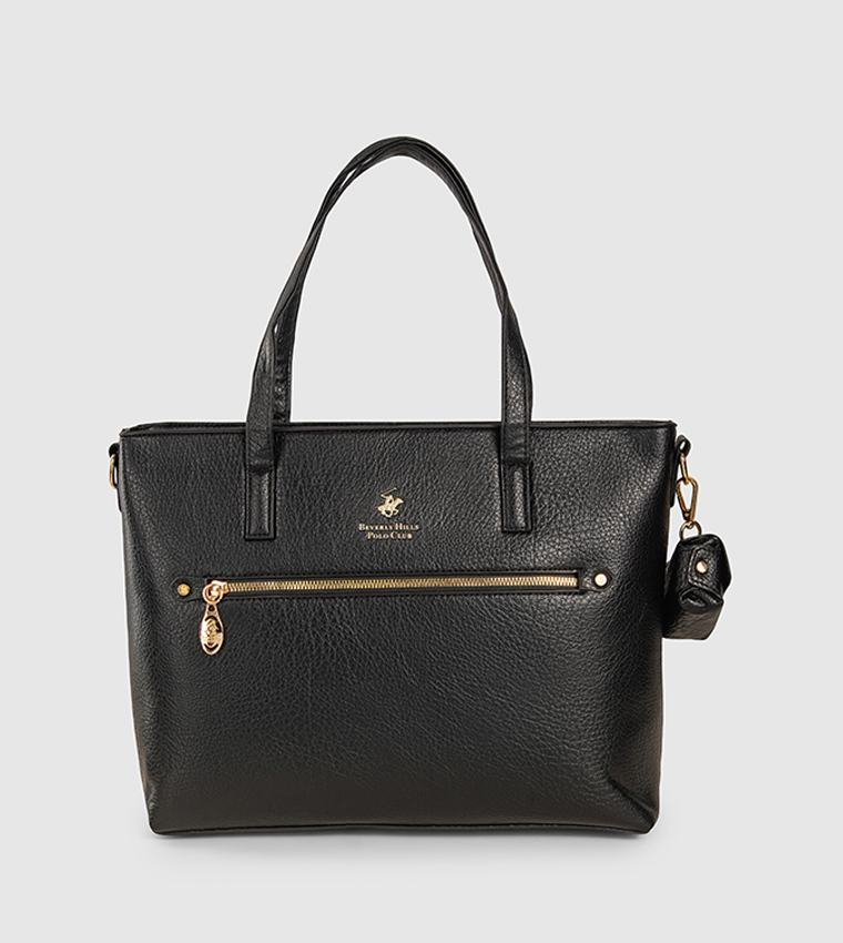 Textured Zippered Tote Bag