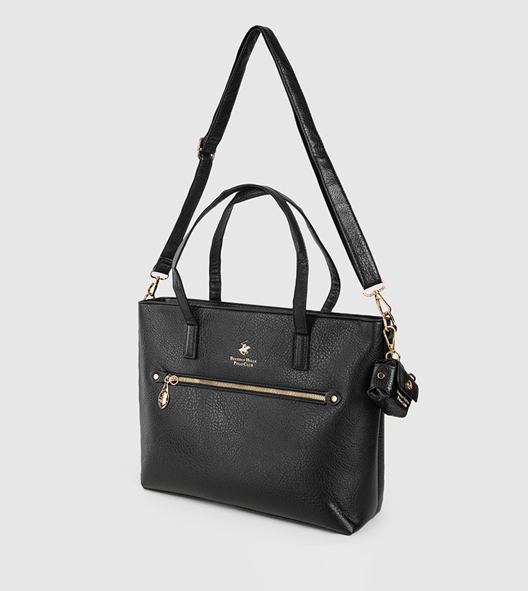 Textured Zippered Tote Bag