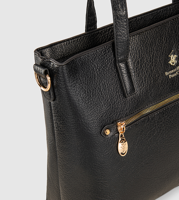 Textured Zippered Tote Bag