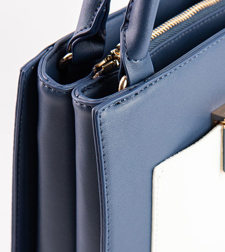 Color Block Satchel Bag