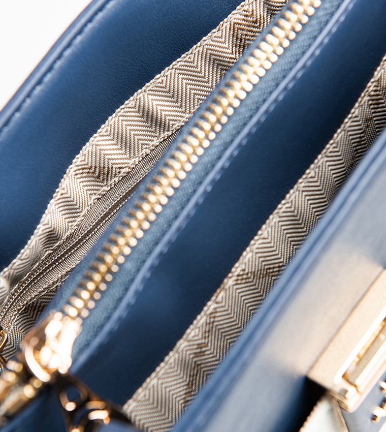 Color Block Satchel Bag