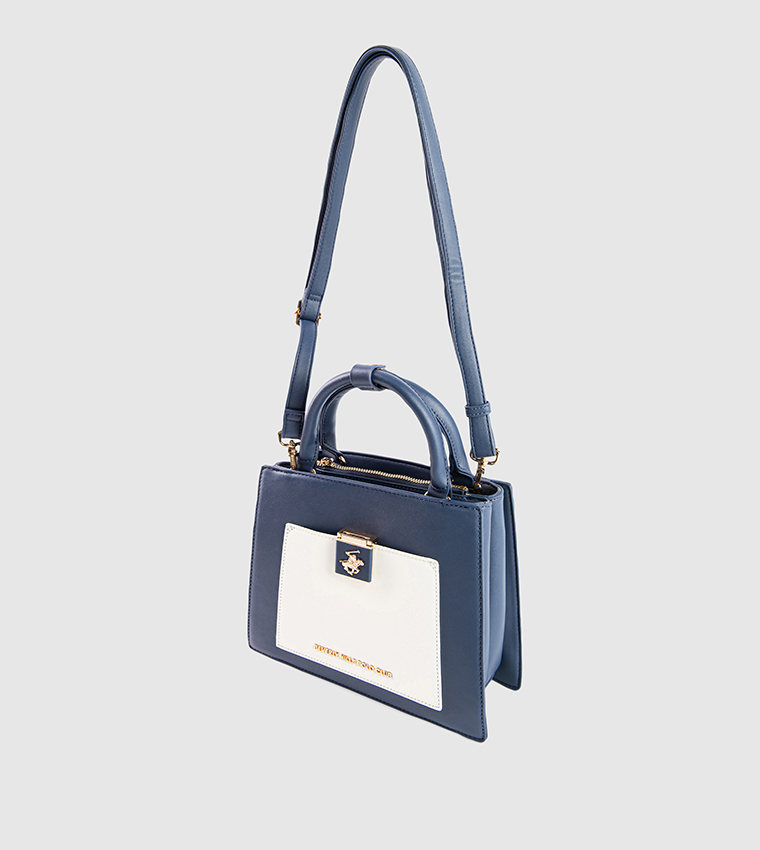 Color Block Satchel Bag
