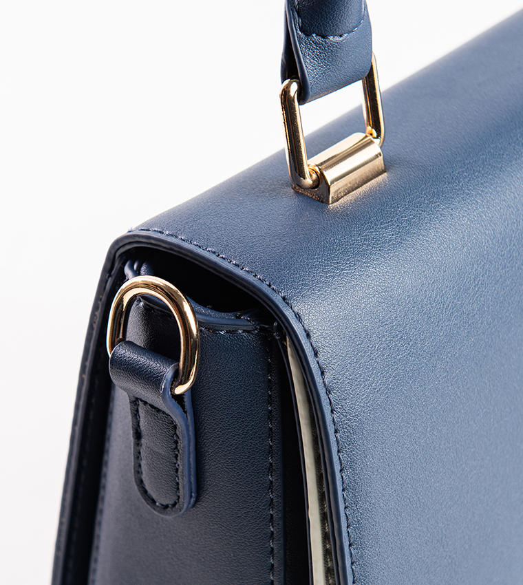 Color Block Top Handle Bag