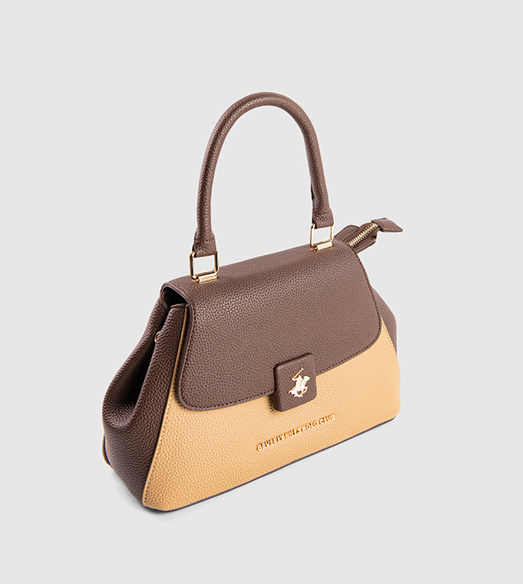 Color Block Top Handle Bag