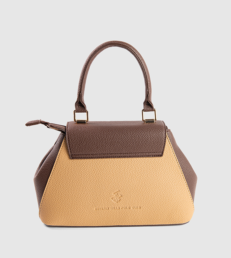 Color Block Top Handle Bag
