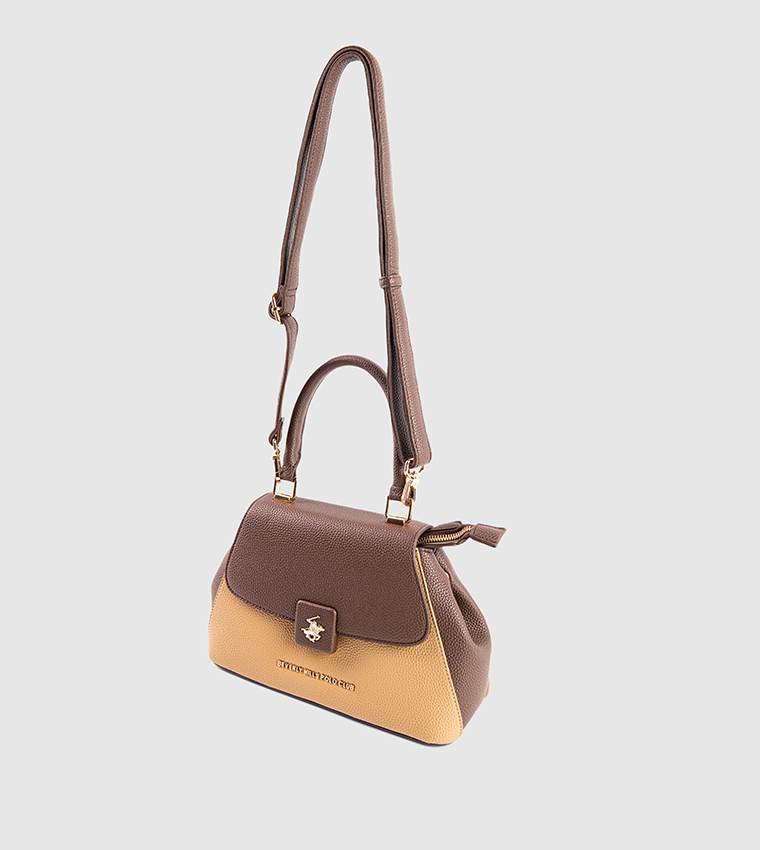 Color Block Top Handle Bag