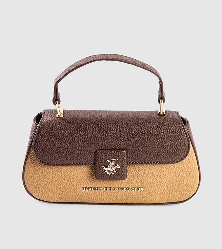 Color Block Top Handle Bag