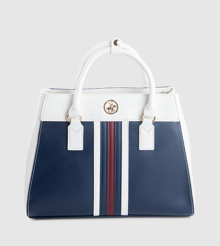 Color Block Satchel Bag