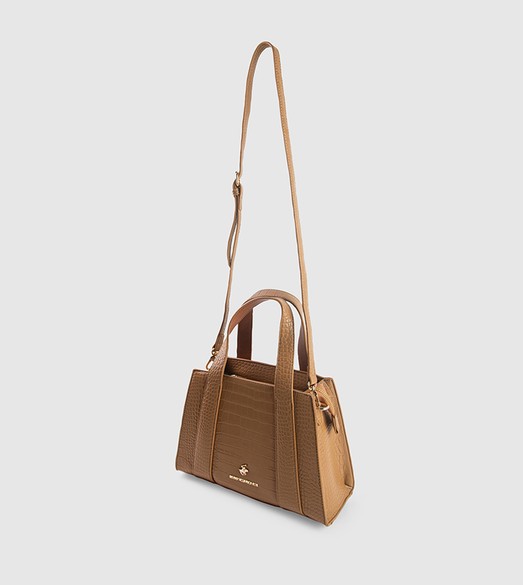 Croc Textured Zippered Mini Tote Bag