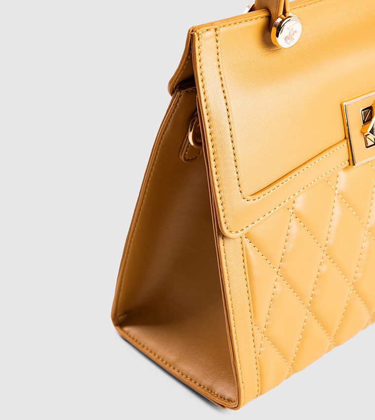 Puffer Twist Lock Top Handle Bag