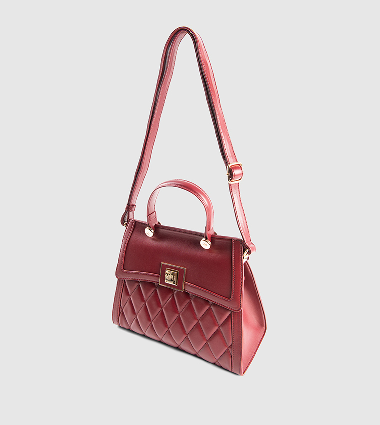 Puffer Twist Lock Top Handle Bag