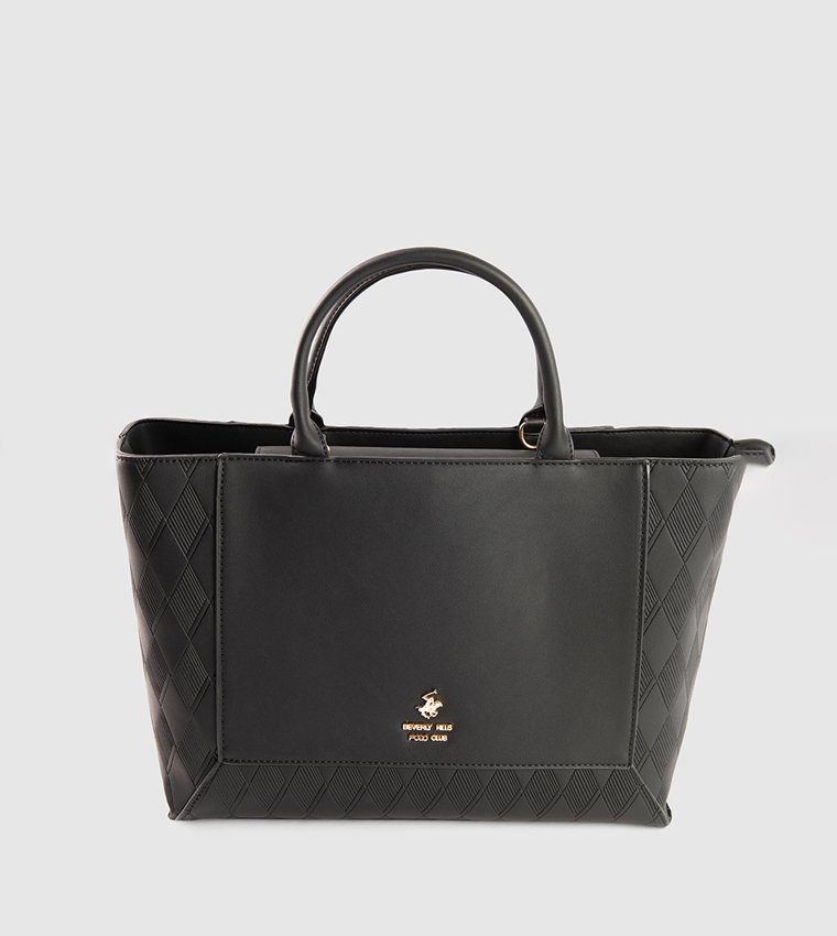 Textured Logo Detail Tote Bag