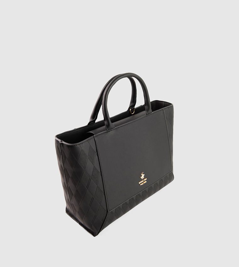 Textured Logo Detail Tote Bag
