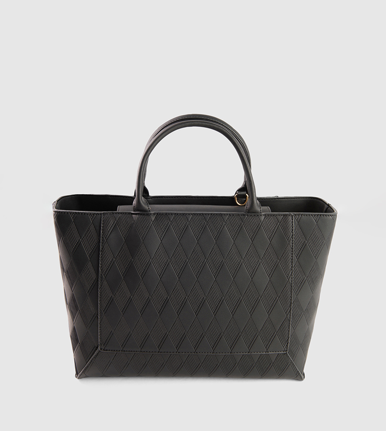 Textured Logo Detail Tote Bag