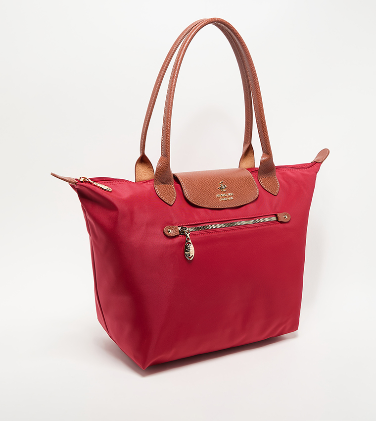 Logo Detail Contrast Detail Tote Bag