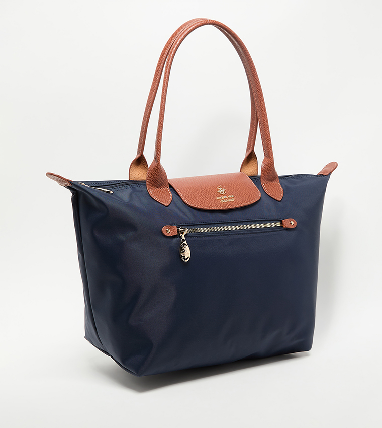Logo Detail Contrast Detail Tote Bag