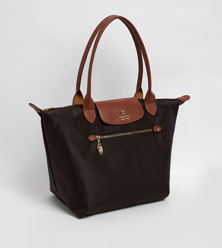 Logo Detail Contrast Detail Tote Bag