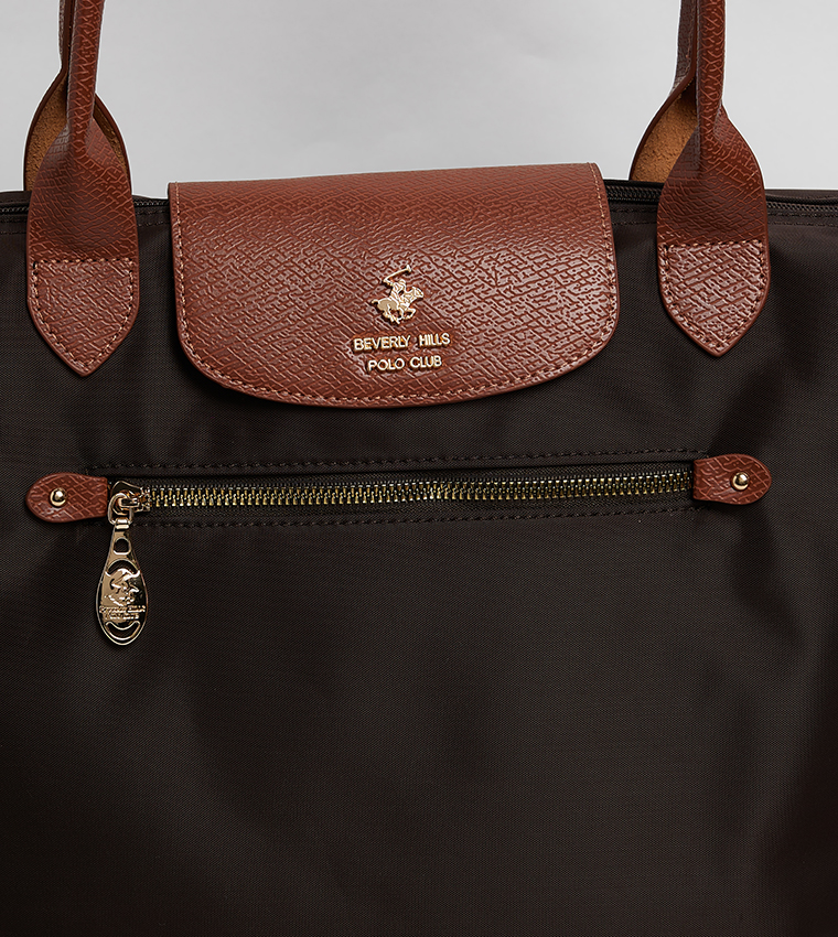 Logo Detail Contrast Detail Tote Bag